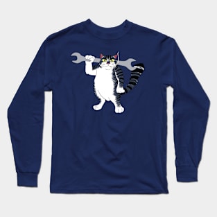 Mechanic Cat Long Sleeve T-Shirt